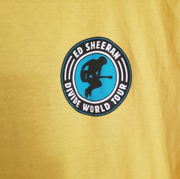 Ed Sheeran Divide World Tour T-Shirt Yellow Sz Med - Picture 8 of 9